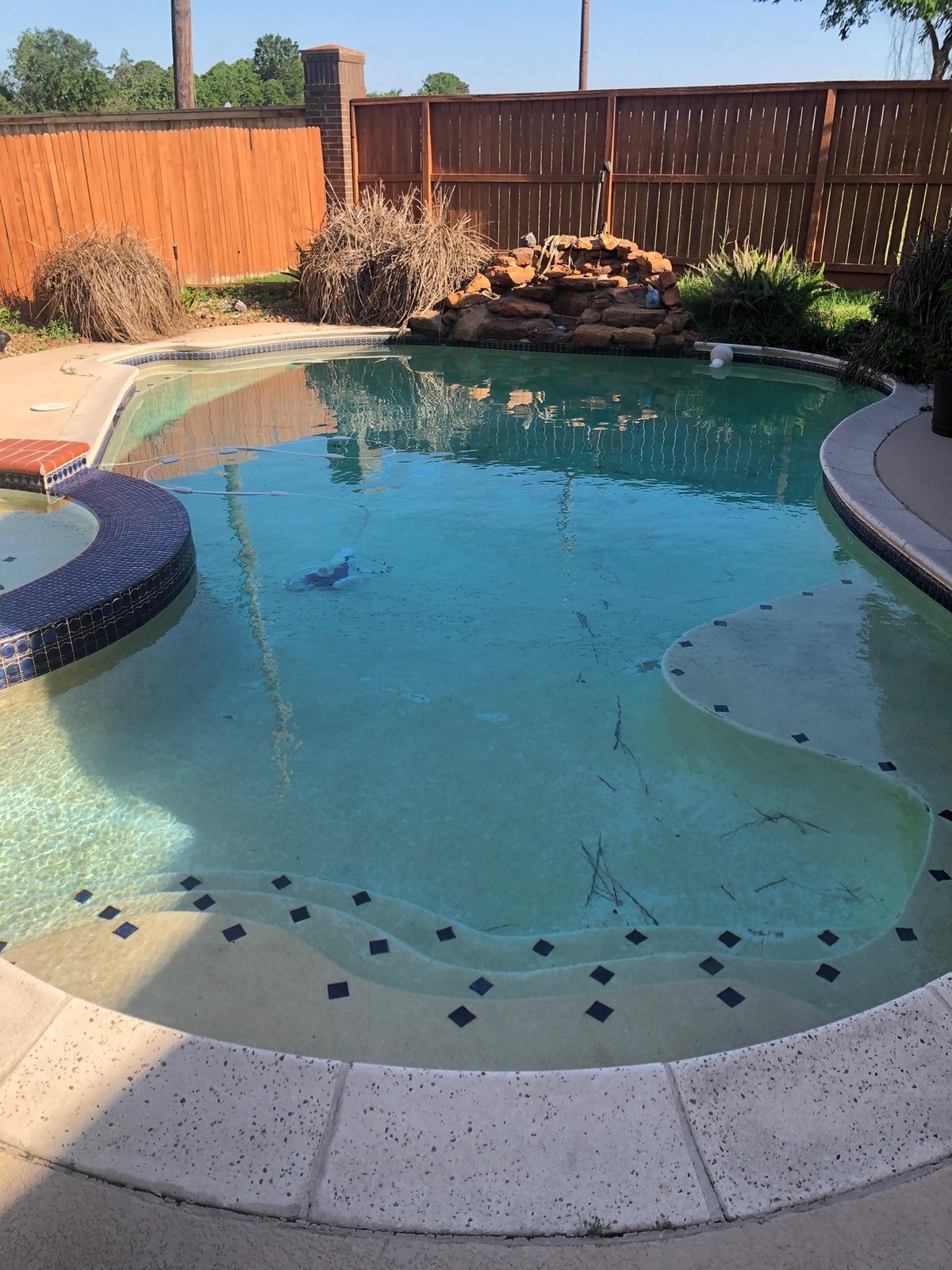 Freeform pool, Pasadena before